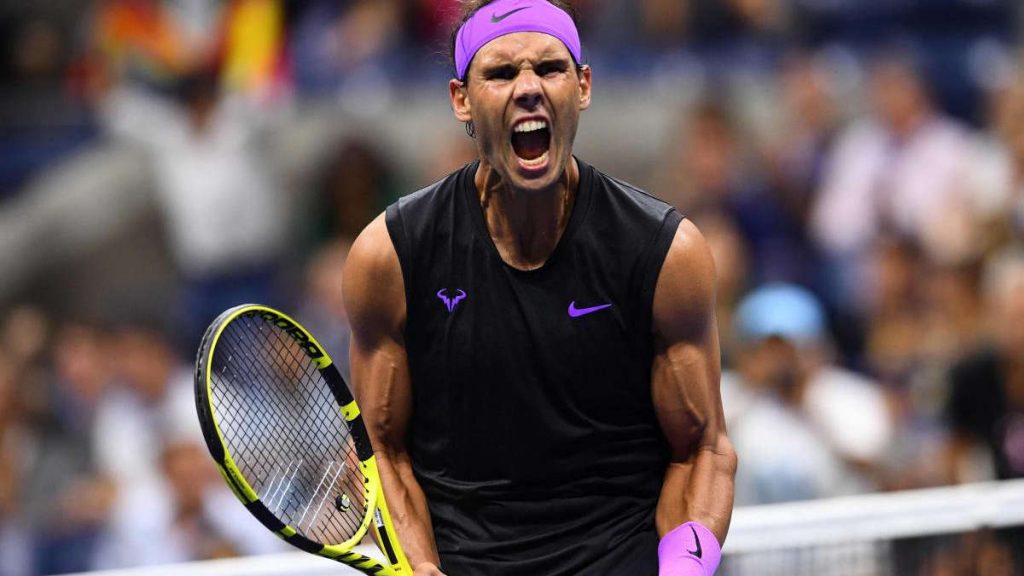 Rafael Nadal triumphant after his victory against Italian Matteo Berrettini in New York during the U.S. Open 2019 semi-finals.