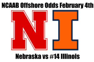 February 4th Nebraska Cornhuskers vs Illinois Fighting Illini NCAAB Offshore Betting Odds, Preview