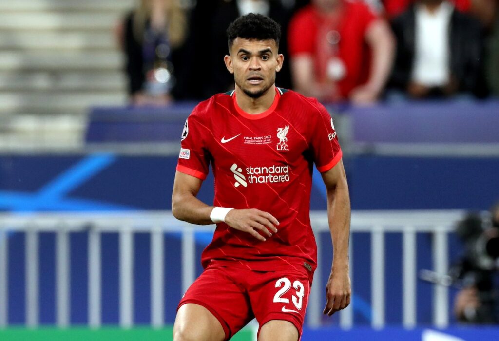 Luis Diaz in action for Liverpool.