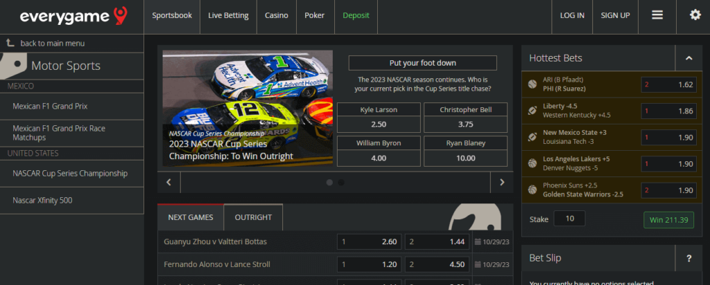 image of offshore motor racing betting site everygame