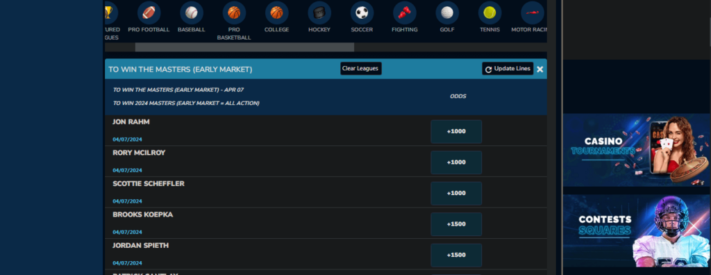 image of offshore golf betting site jazz sports