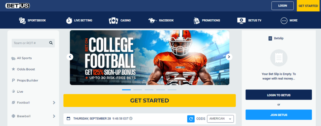 image of offshore NCAAF betting site betus