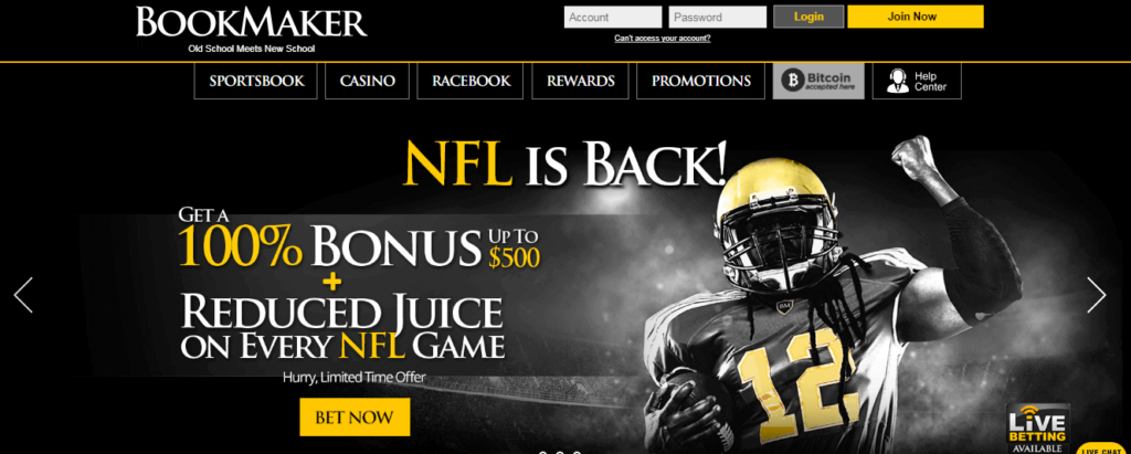 image of offshore NFL betting site bookmaker.eu