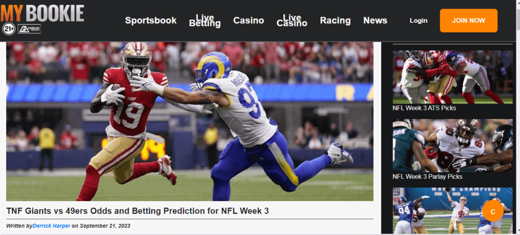 image of offshore NFL betting site mybookie