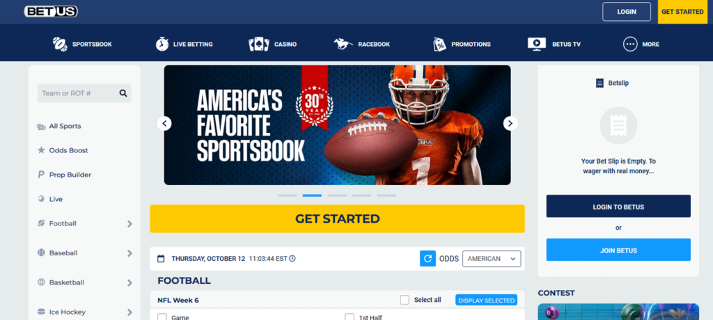 image of offshore NFL betting site betus