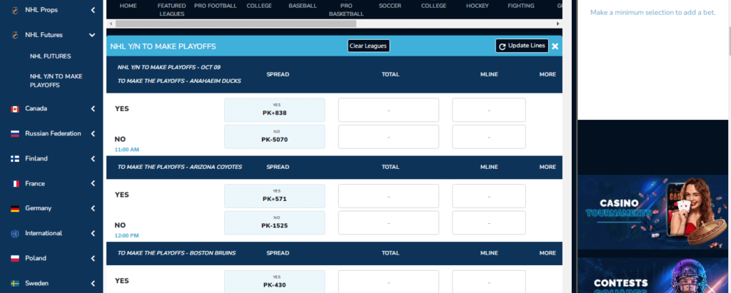 image of offshore nhl betting site jazzsports