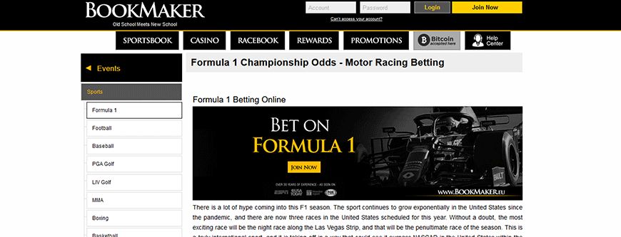 image of offshore motor racing betting site bookmaker.eu