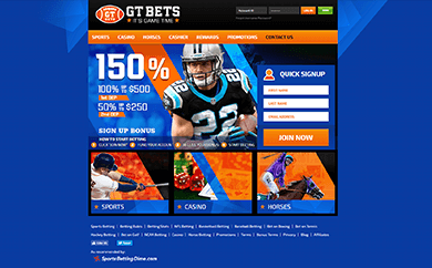 GT Bets Welcome Screen