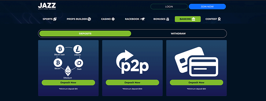 Image of Jazz Sports Payment Methods