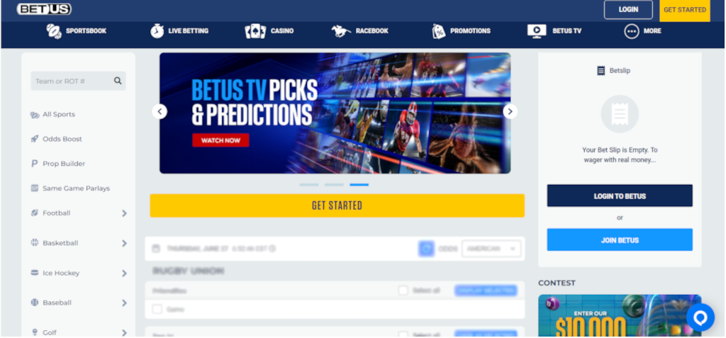 BetUS best rugby betting sites