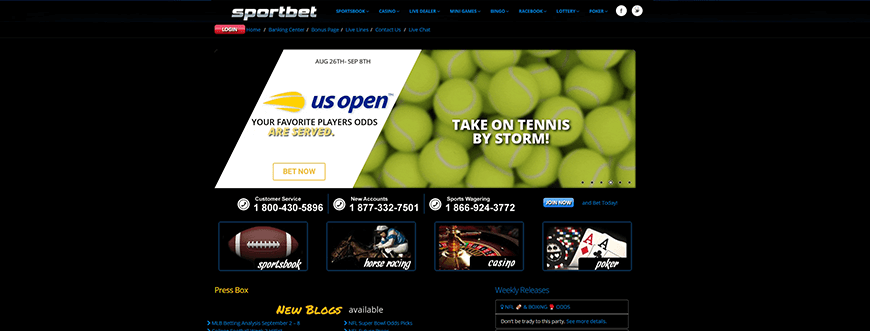 Sportbet US Bookie Sportsbook